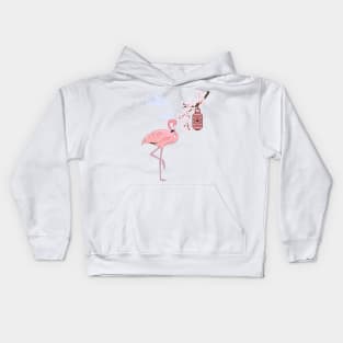 Japanese Cherry Blossom Festival Cute Flamingo Kids Hoodie